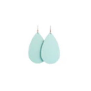 Beautiful Nickel & Suede Mint Teardrop earrings